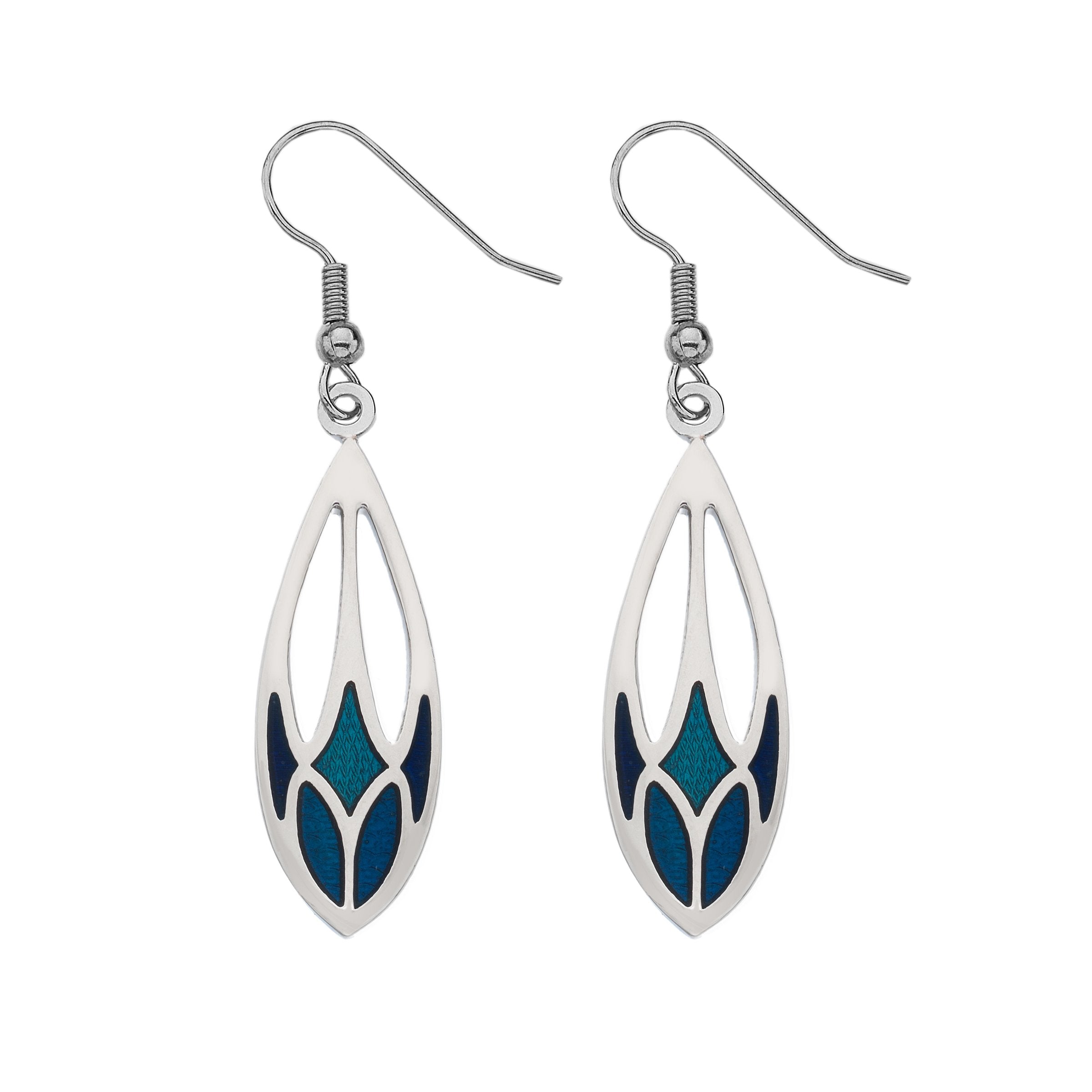 Blue Mackintosh Rose Buds Earrings